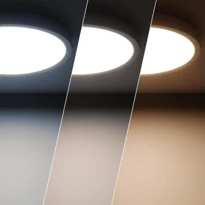Ledkia Plafonnier LED Rond 24W Extra-Plat (CRI90) Microprismatique CCT Sélectionnable (UGR17) Ø280 mm pour système d'éclai...