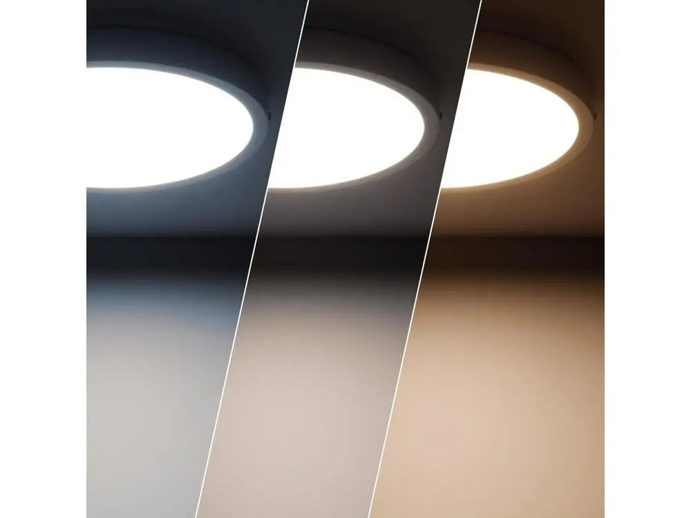 Ledkia Plafonnier LED Rond 24W Extra-Plat (CRI90) Microprismatique CCT Sélectionnable (UGR17) Ø280 mm pour système d'éclai...