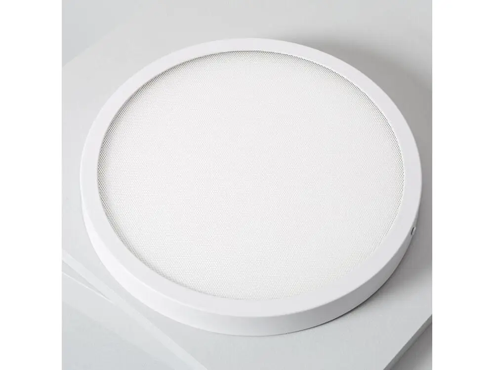 Ledkia Plafonnier LED Rond 24W Extra-Plat (CRI90) Microprismatique CCT Sélectionnable (UGR17) Ø280 mm pour système d'éclai...