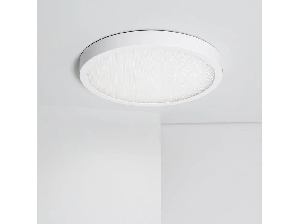 Ledkia Plafonnier LED Rond 24W Extra-Plat (CRI90) Microprismatique CCT Sélectionnable (UGR17) Ø280 mm pour système d'éclai...