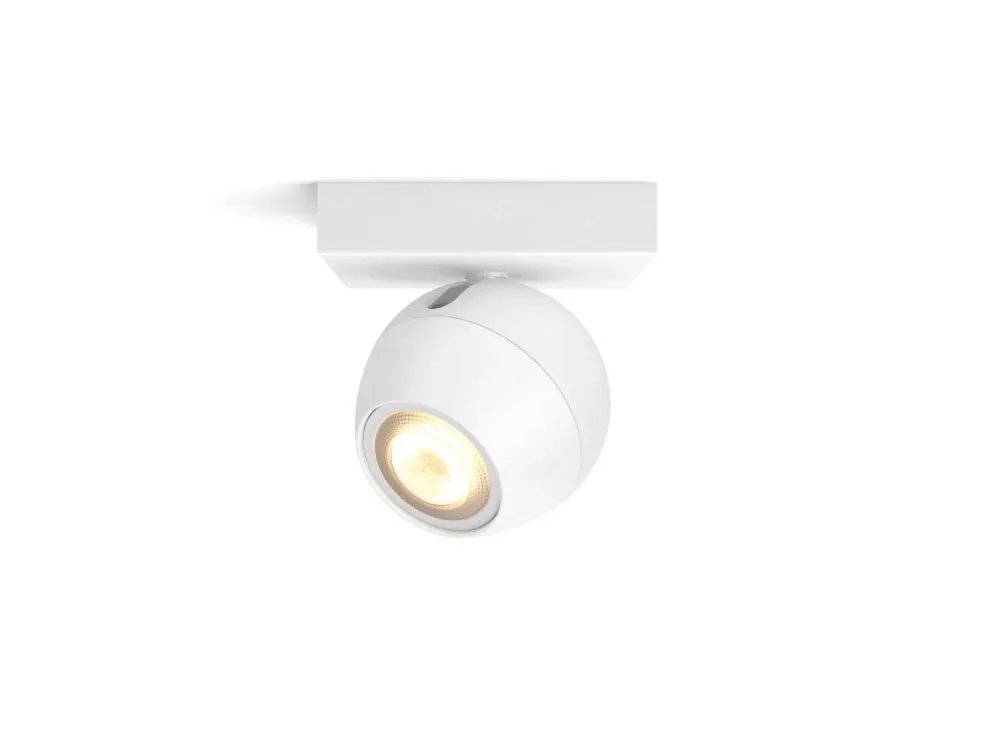 Spot GU10 Blanc pur Ambiance Buckram pour plafond, éclairage LED Philips Hue