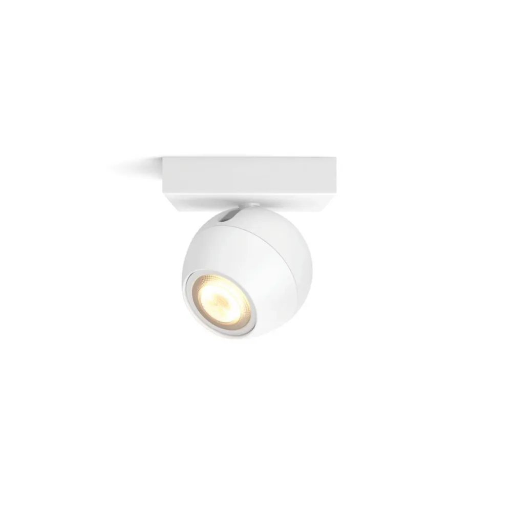 Spot GU10 Blanc pur Ambiance Buckram pour plafond, éclairage LED Philips Hue