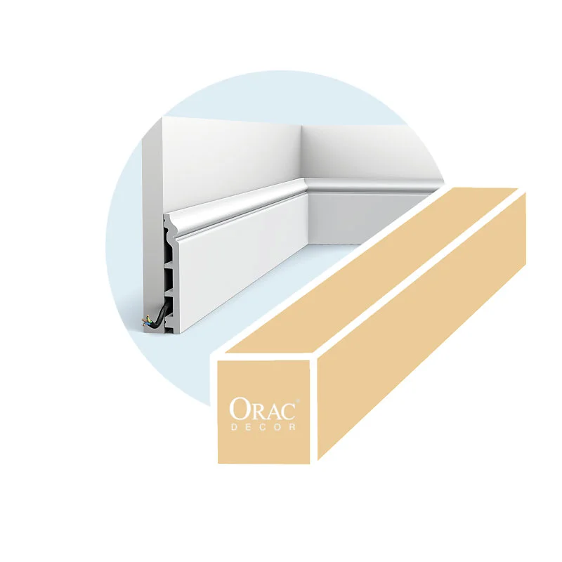 Carton exhaustif de 28 mètres de plinthes SX118-RAL9003 - 200x13,8x1,8 - ORAC DECOR