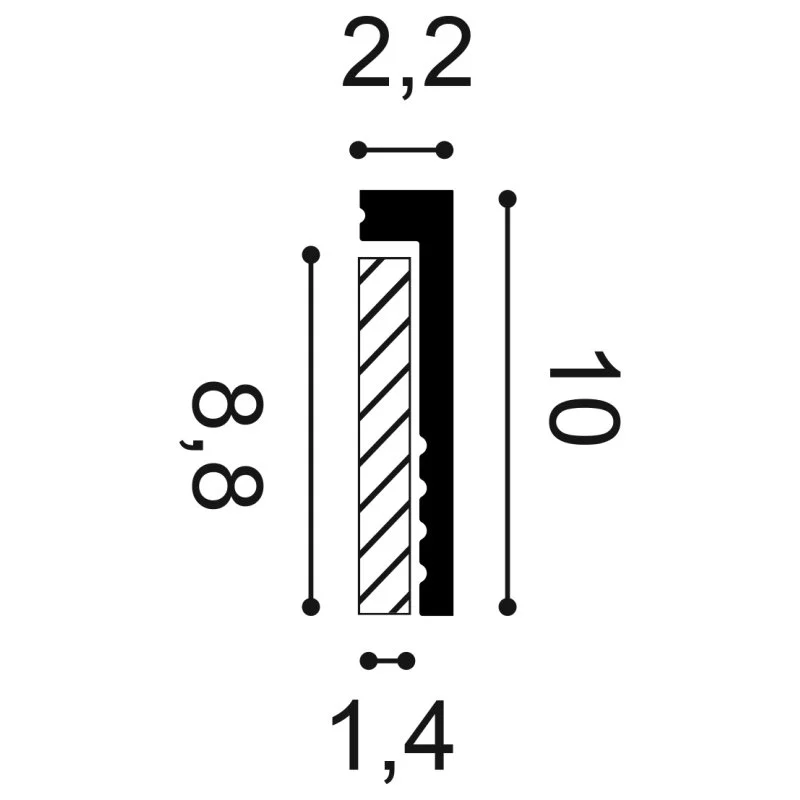 Carton exhaustif de 48 mètres de plinthes SX171 - 200x10x2,2 - ORAC DECOR