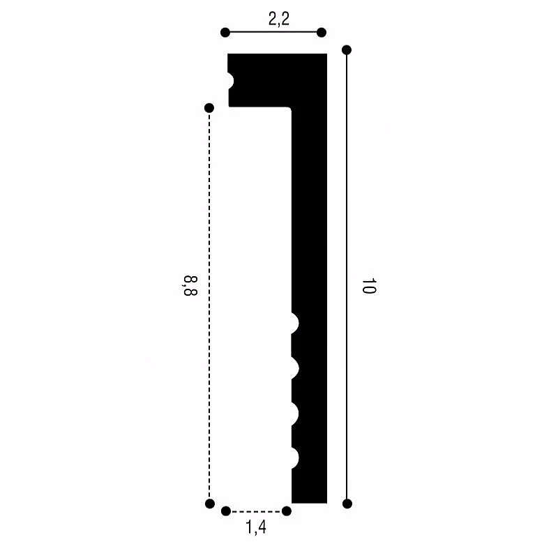 Carton exhaustif de 48 mètres de plinthes SX171 - 200x10x2,2 - ORAC DECOR