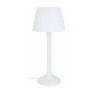 Lampe de chevet colonne bois ivoire 38,5 cm.