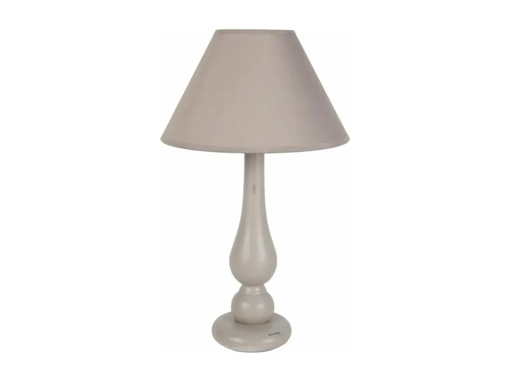 Lampe de chevet colonne bois taupe 42 cm.