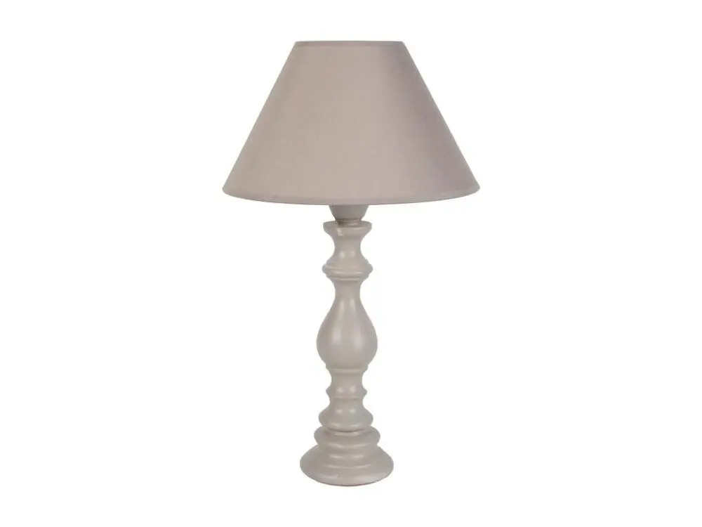 Lampe de chevet colonne bois taupe 43 cm.