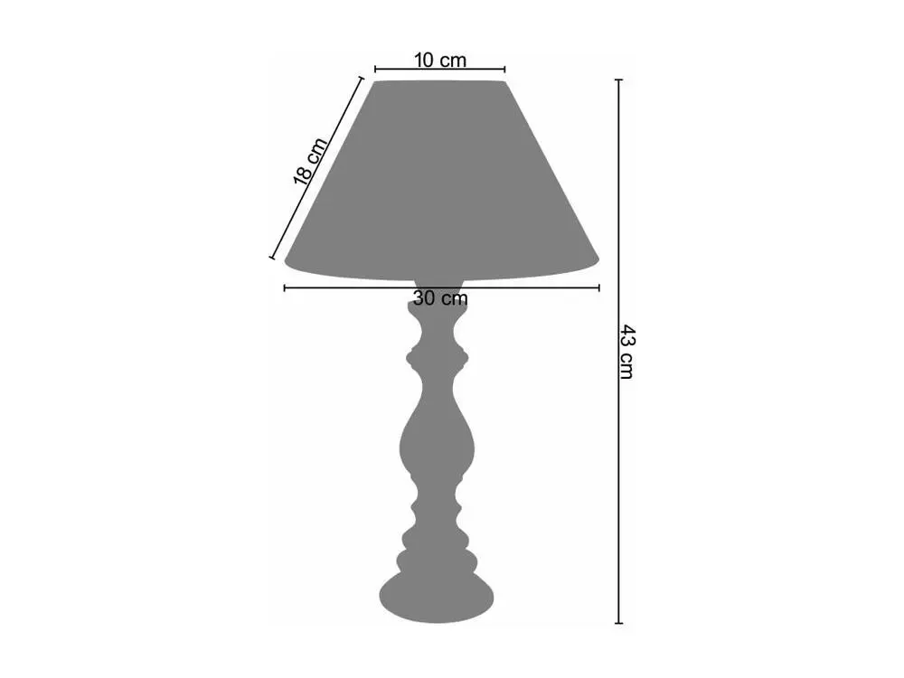 Lampe de chevet colonne bois taupe 43 cm.