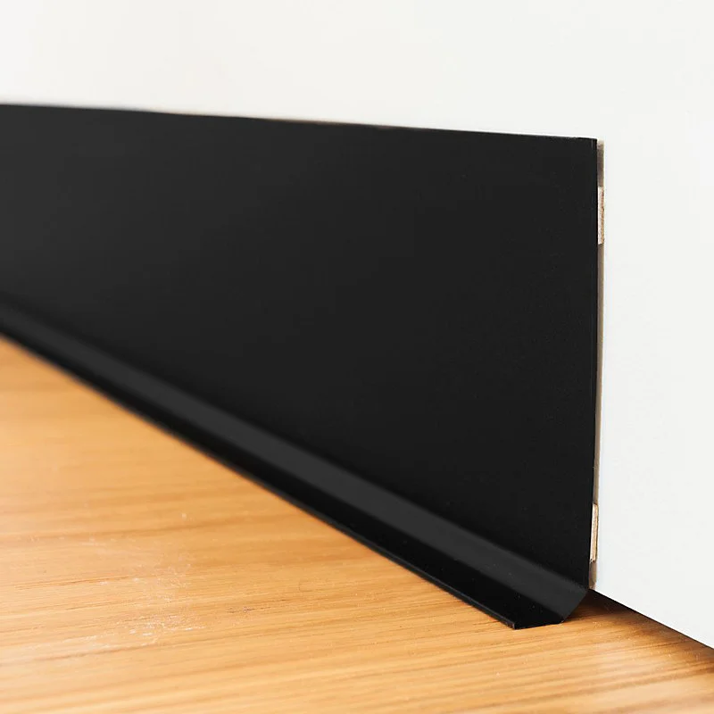 Lot de 10 Plinthes VINYLE Noire - 99deco - H8 x L100 cm Profondeur 14 mm