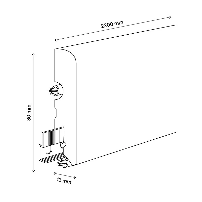Plinthe arrondie MDF décor 4 chêne brun GoodHome 220 x 8 cm, ép.13 mm