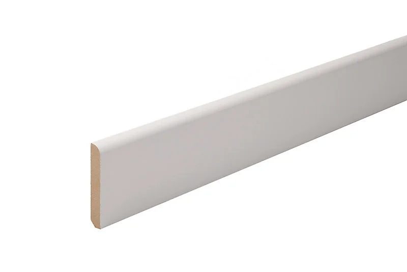Plinthe arrondie MDF prépeint 120 x 8 cm, ép.14 mm