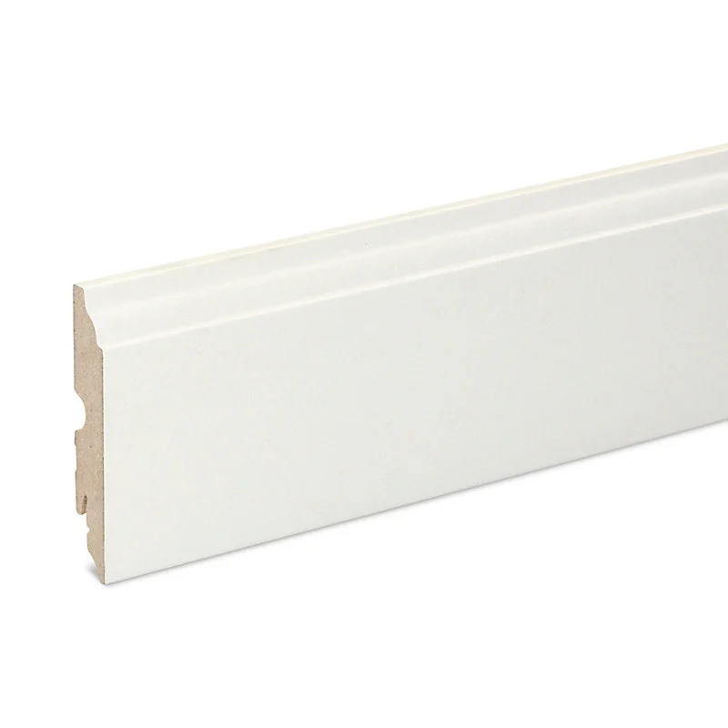 Plinthe MDF Blanc GoodHome 220 x 9 cm Décor 10 (vendue à la pièce)