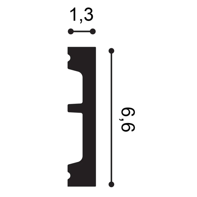 Plinthe SX157 RAL 9003(blanc sécurité) - L200 x H6,6 x l1,3 cm - ORAC DECOR