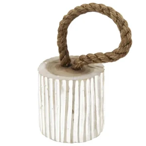 Support de porte rond en bois marron