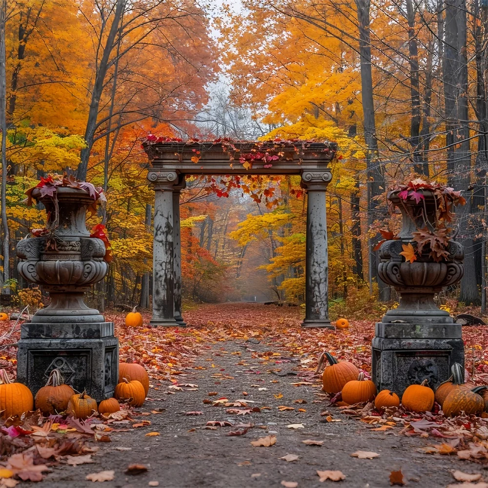 Toile de Fond êt Enchantée d'Automne Colonnes en Pierre BRP9-208
