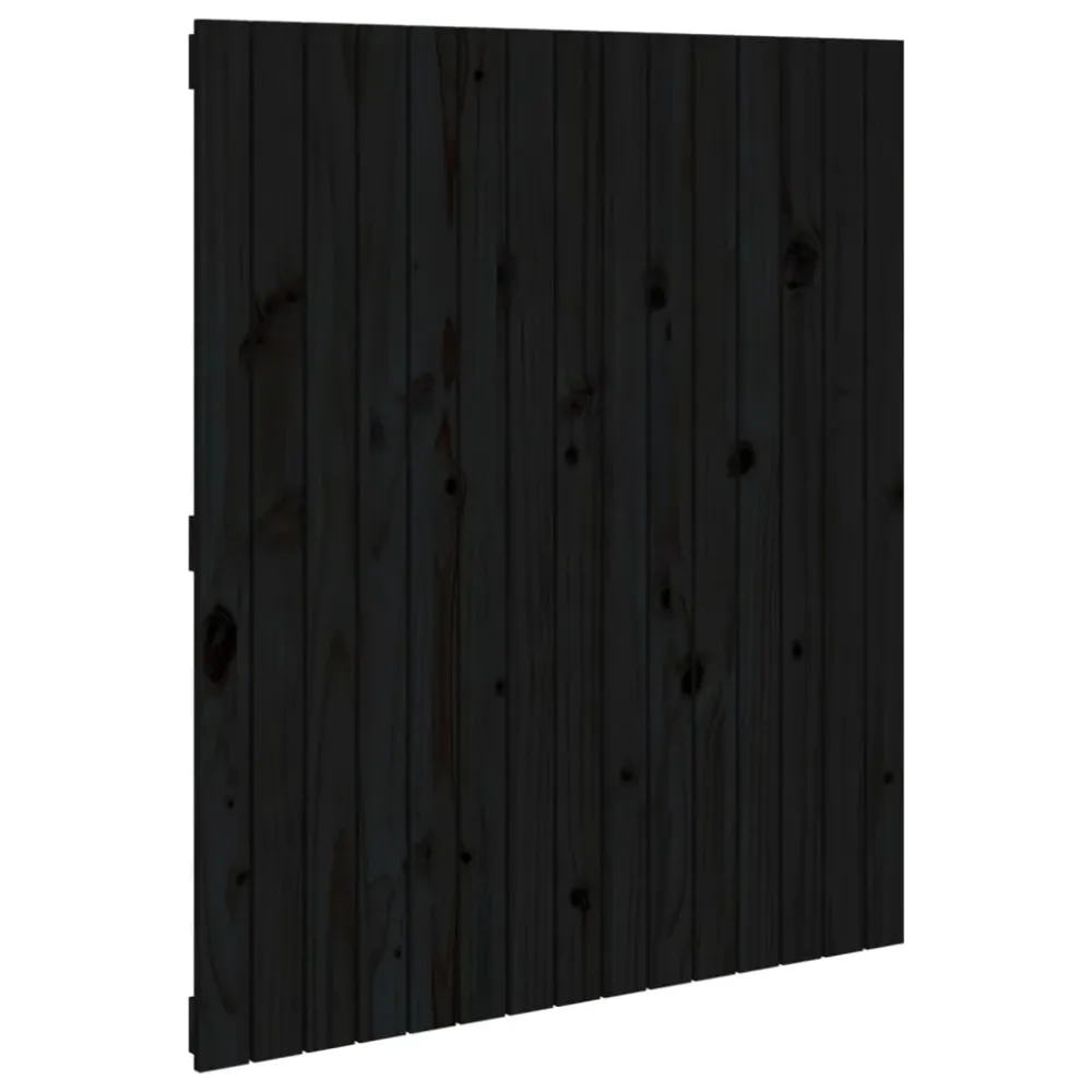 Tête de lit accessoire couchage chambre à coucher meuble murale 95,5 x 3 x 110 cm Bois massif noir TDL0202498