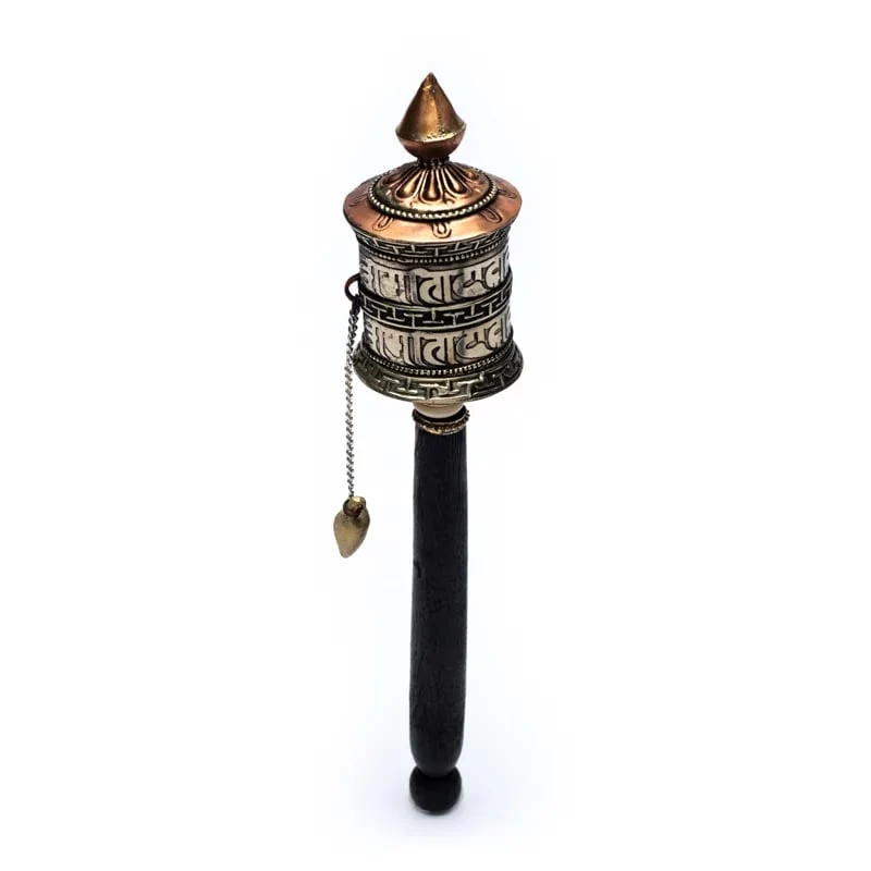 Moulin à prière tibétain OMPH manuel | 21,5 cm