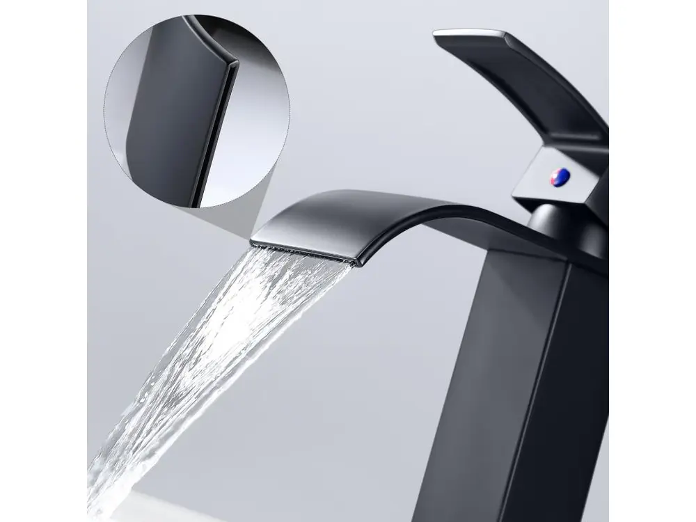 AuraLum Max Mitigeur Lavabo Cascade Monocommand Robinet pour Lavabo et Vasque Salle de Bain Robinetterie Mitigeur Eau et F...