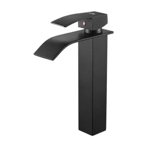 AuraLum Max Robinet Lavabo Noir Haut Cascade avec 273mm Mitigeur Lavabo Cascade Haut Robinetterie Salle de Bain Cascade en...