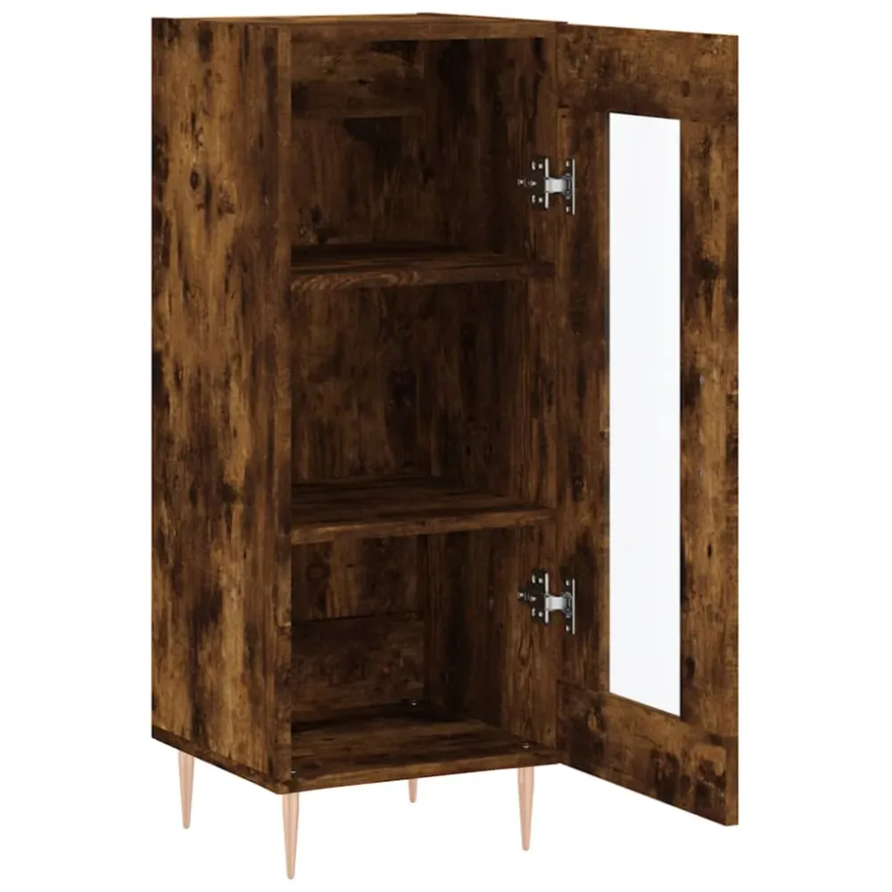 Buffet bahut commode armoire meuble de rangement organisateur cuisine salle de séjour salon 34,5 x 34 x 90 cm bois d'ingén...