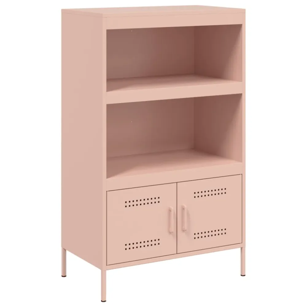 Buffet bahut commode armoire meuble de rangement organisateur cuisine salle de séjour salon haut 68 x 39 x 113 cm acier Ro...