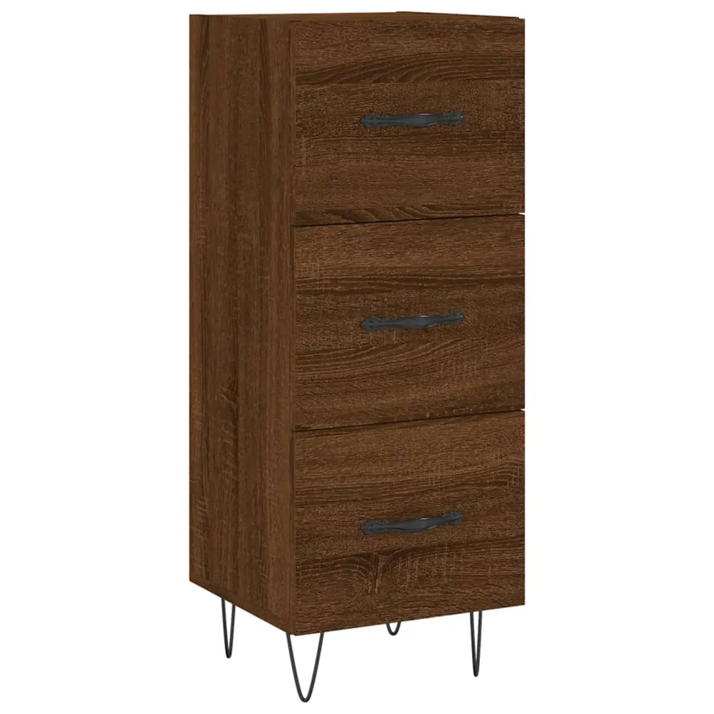 Buffet bahut commode armoire meuble de rangement organisateur cuisine salle de séjour salon 34,5 x 34 x 90 cm bois d'ingén...