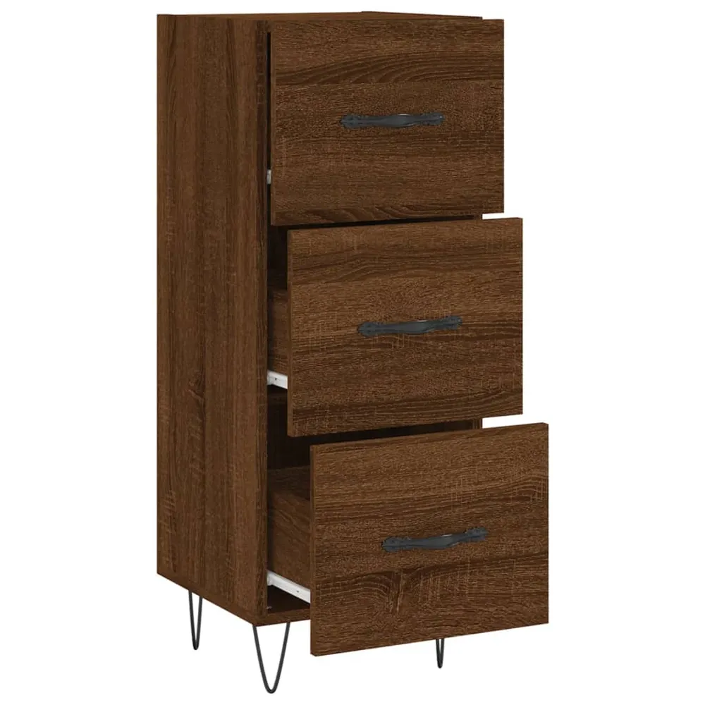 Buffet bahut commode armoire meuble de rangement organisateur cuisine salle de séjour salon 34,5 x 34 x 90 cm bois d'ingén...