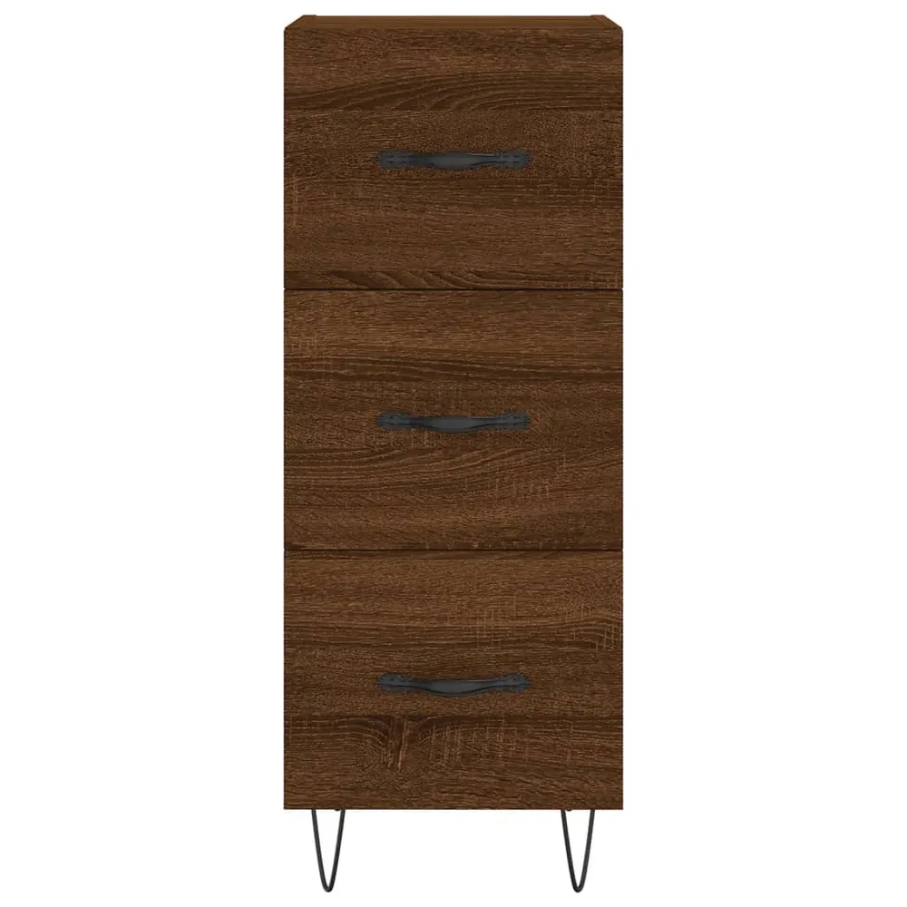 Buffet bahut commode armoire meuble de rangement organisateur cuisine salle de séjour salon 34,5 x 34 x 90 cm bois d'ingén...