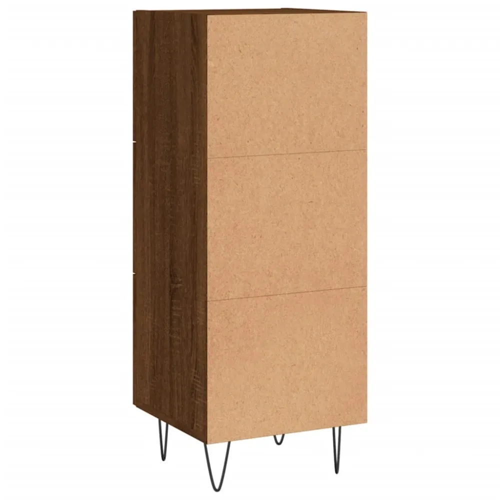 Buffet bahut commode armoire meuble de rangement organisateur cuisine salle de séjour salon 34,5 x 34 x 90 cm bois d'ingén...