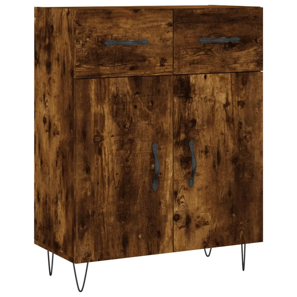 Buffet bahut commode armoire meuble de rangement organisateur cuisine salle de séjour salon 69,5 x 34 x 90 cm bois d'ingén...