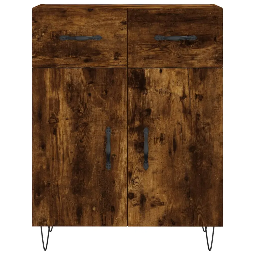 Buffet bahut commode armoire meuble de rangement organisateur cuisine salle de séjour salon 69,5 x 34 x 90 cm bois d'ingén...