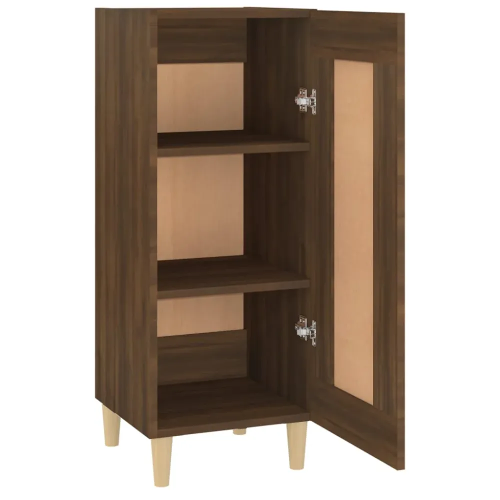 Buffet bahut commode armoire meuble de rangement organisateur cuisine salle de séjour salon 34,5 x 34 x 90 cm bois d'ingén...