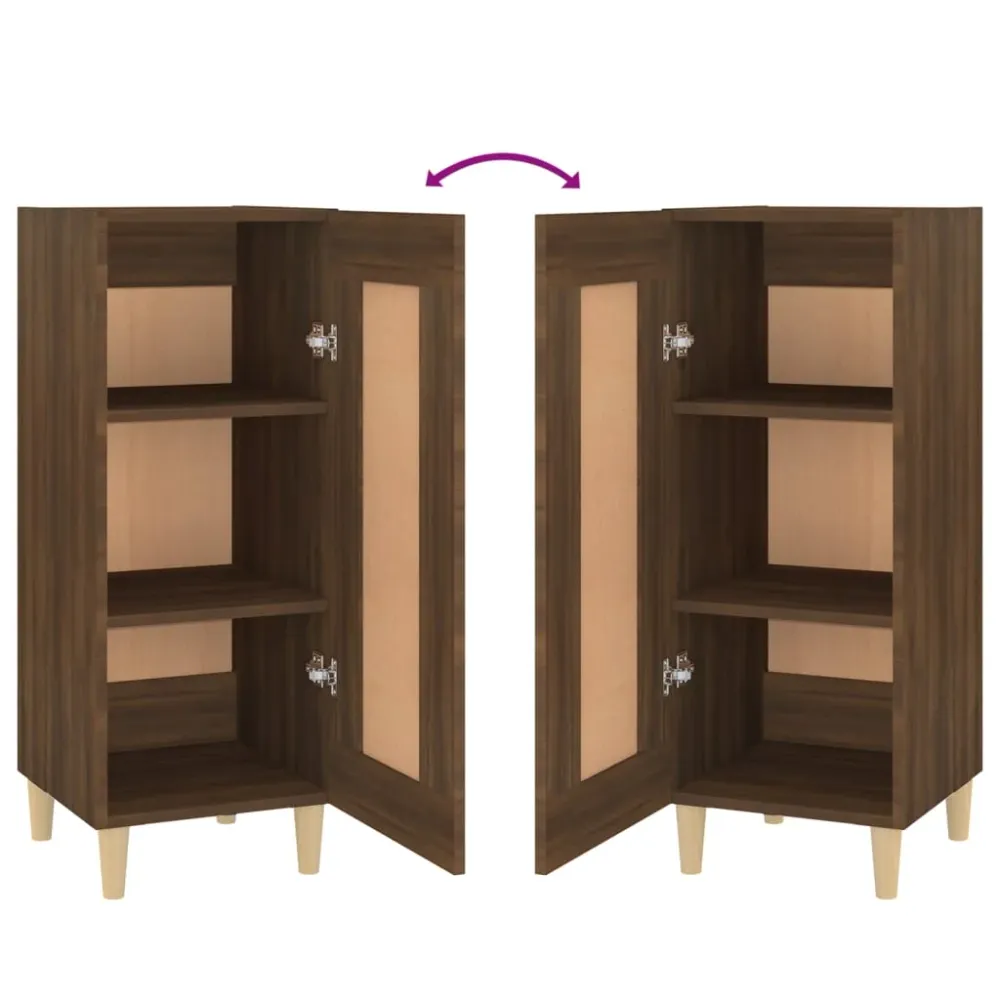 Buffet bahut commode armoire meuble de rangement organisateur cuisine salle de séjour salon 34,5 x 34 x 90 cm bois d'ingén...