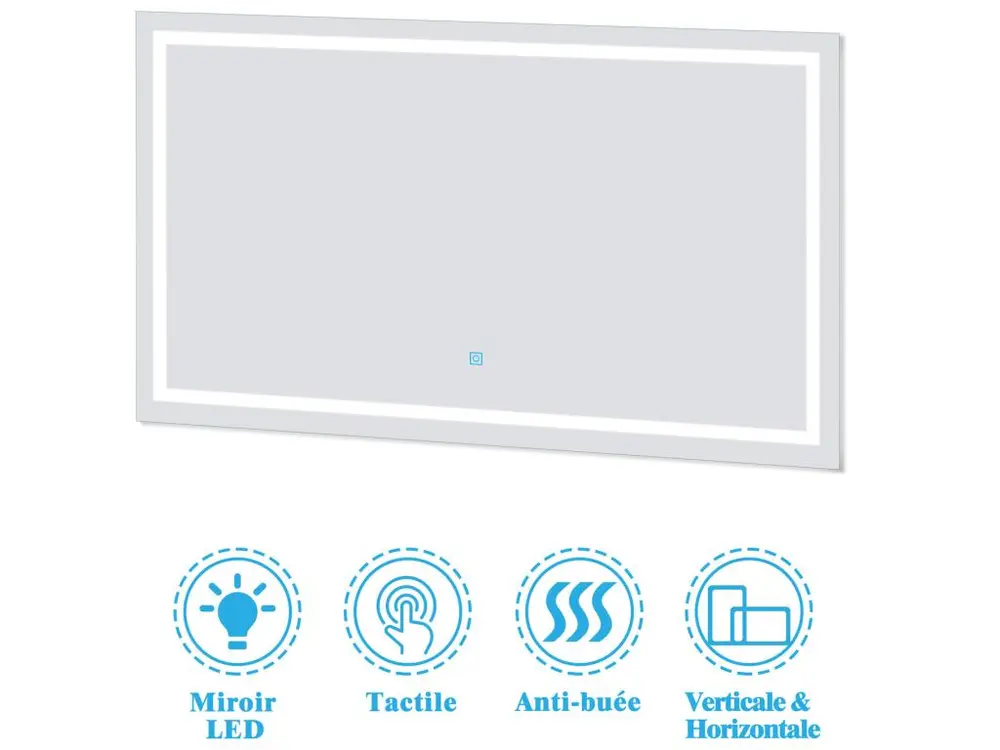 Ensemble meubles Salle de Bain 100cm aisé vasque + colonne + miroir lumineux Anthracite