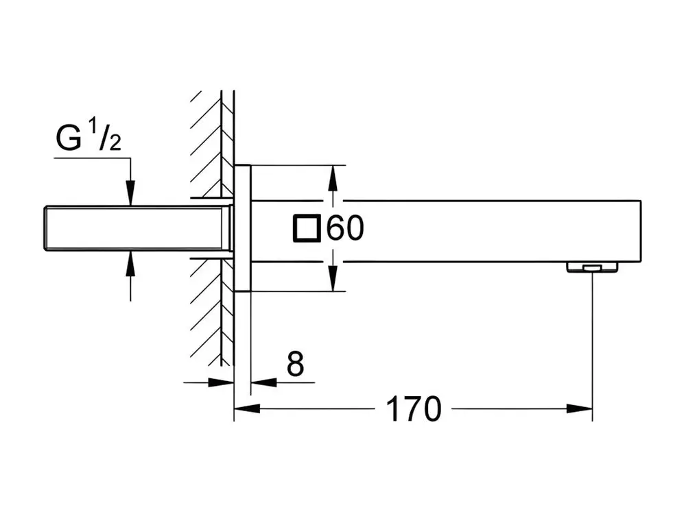 Grohe Bec bain déverseur Eurocube avec Flexible 1,5 m