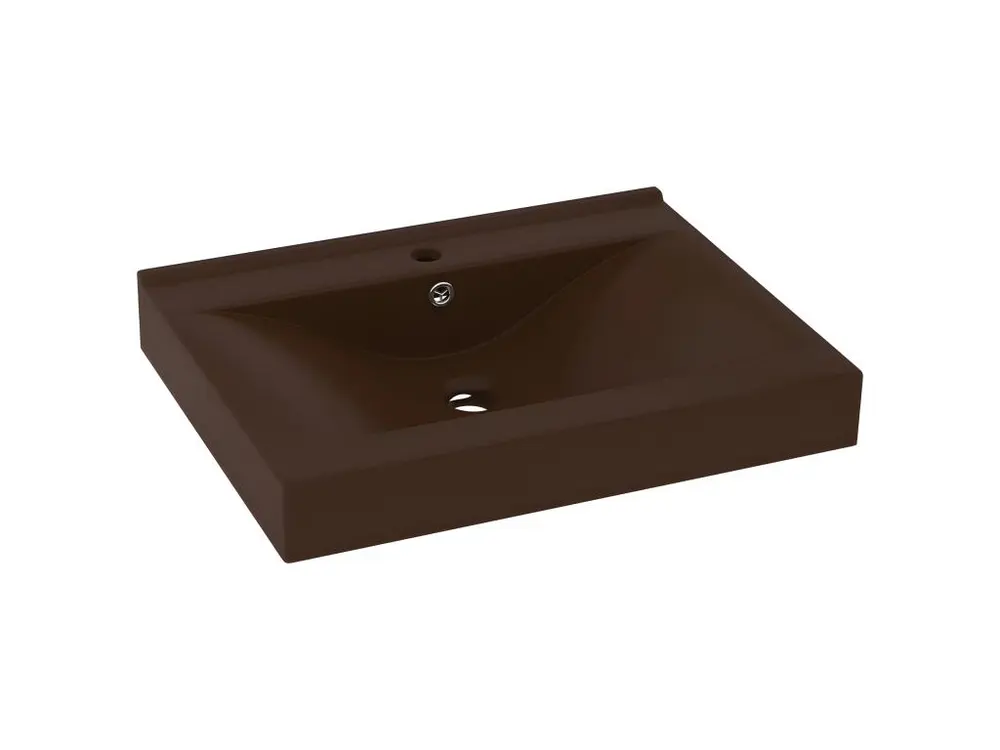 Lavabo avec trou de robinet vasque à poser de toilette lave-mains de salle de bain salle cosmétique 60 x 46 cm céramique m...