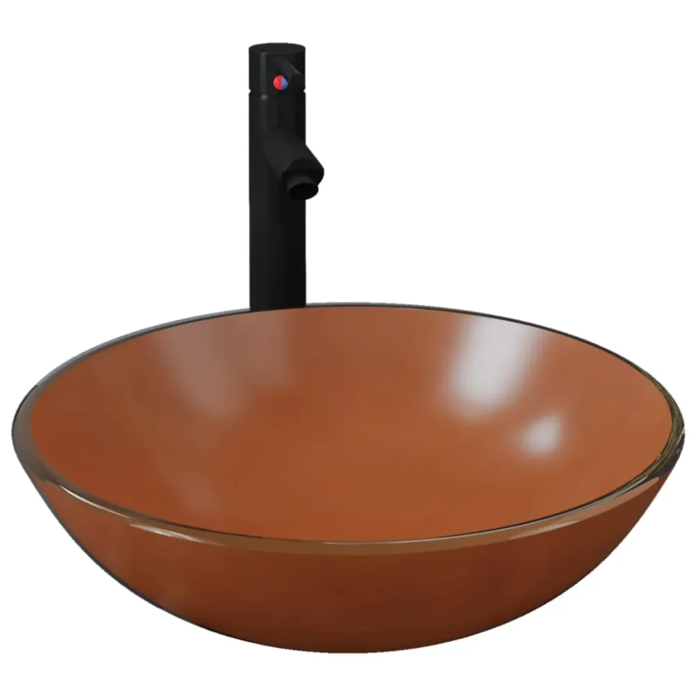 Lavabo de bain avec robinet et drain à poussoir vasque à poser de toilette lave-mains de salle de bain lavabo de salle d'e...