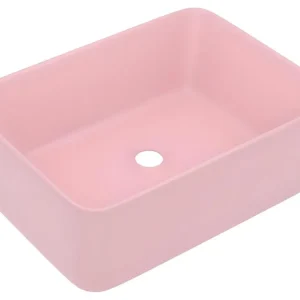 Lavabo de luxe vasque à poser de toilette lave-mains de salle de bain salle cosmétique rectangulaire intérieur 41 x 30 cm...