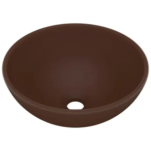 Lavabo rond de luxe de salle de bain vasque à poser de toilette lave-mains salle cosmétique intérieur 32,5 x 14 cm céramiq...