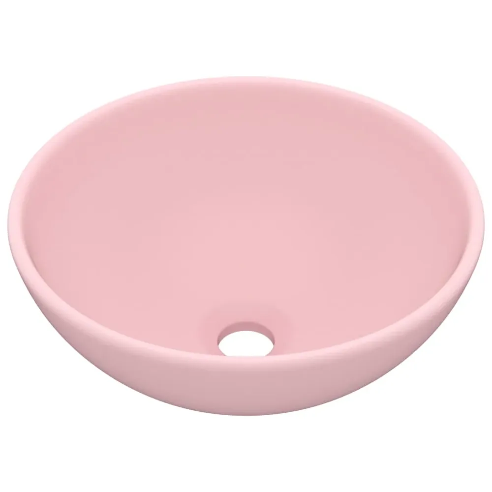 Lavabo rond de luxe de salle de bain vasque à poser de toilette lave-mains salle cosmétique intérieur 32,5 x 14 cm céramiq...
