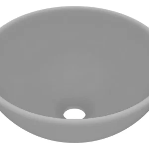 Lavabo vasque rond de luxe de salle bain diamètre 32,5 cm céramique gris manifeste mat 02_0002713