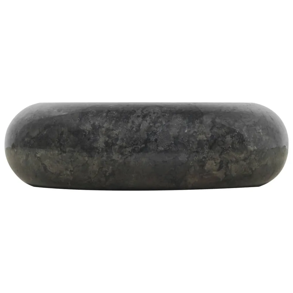 Lavabo vasque salle de bain diamètre 40 x 12 cm marbre Noir 02_0002550