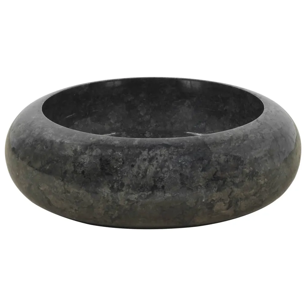 Lavabo vasque salle de bain diamètre 40 x 12 cm marbre Noir 02_0002550