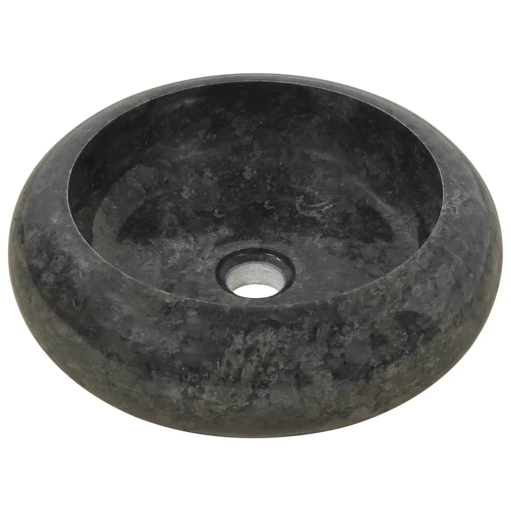 Lavabo vasque salle de bain diamètre 40 x 12 cm marbre Noir 02_0002550
