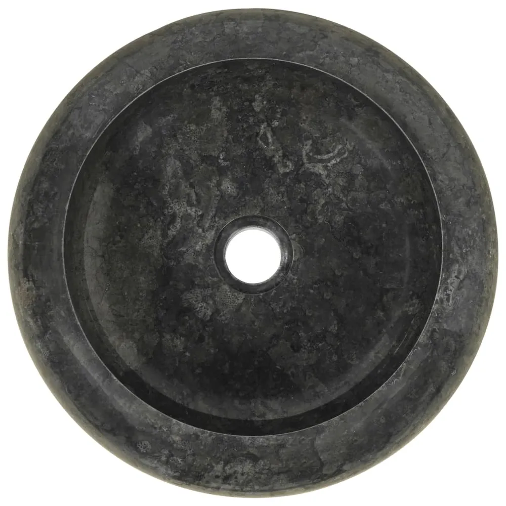 Lavabo vasque salle de bain diamètre 40 x 12 cm marbre Noir 02_0002550