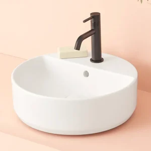 MANTUA : Vasque rond à poser en céramique vitrifiée Ø42,5x13
