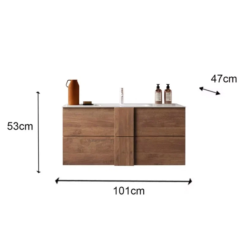 Meuble salle de bain suspendu ARREDOBAGNO CAMPANELLI 2 tiroirs + vasque 100cm en Laiton Chromé