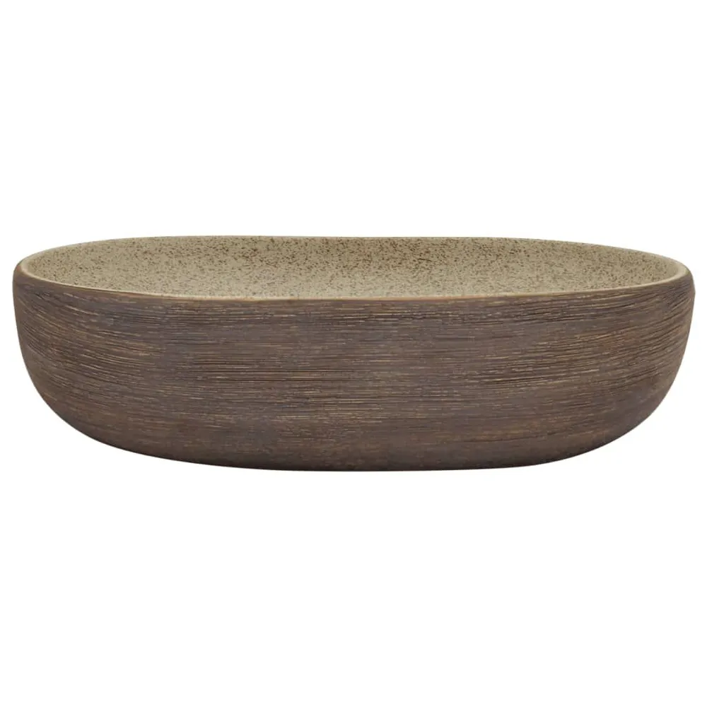 Mitigeur de douche Vasque à poser sable et marron ovale 59x40x14 cm céramique
