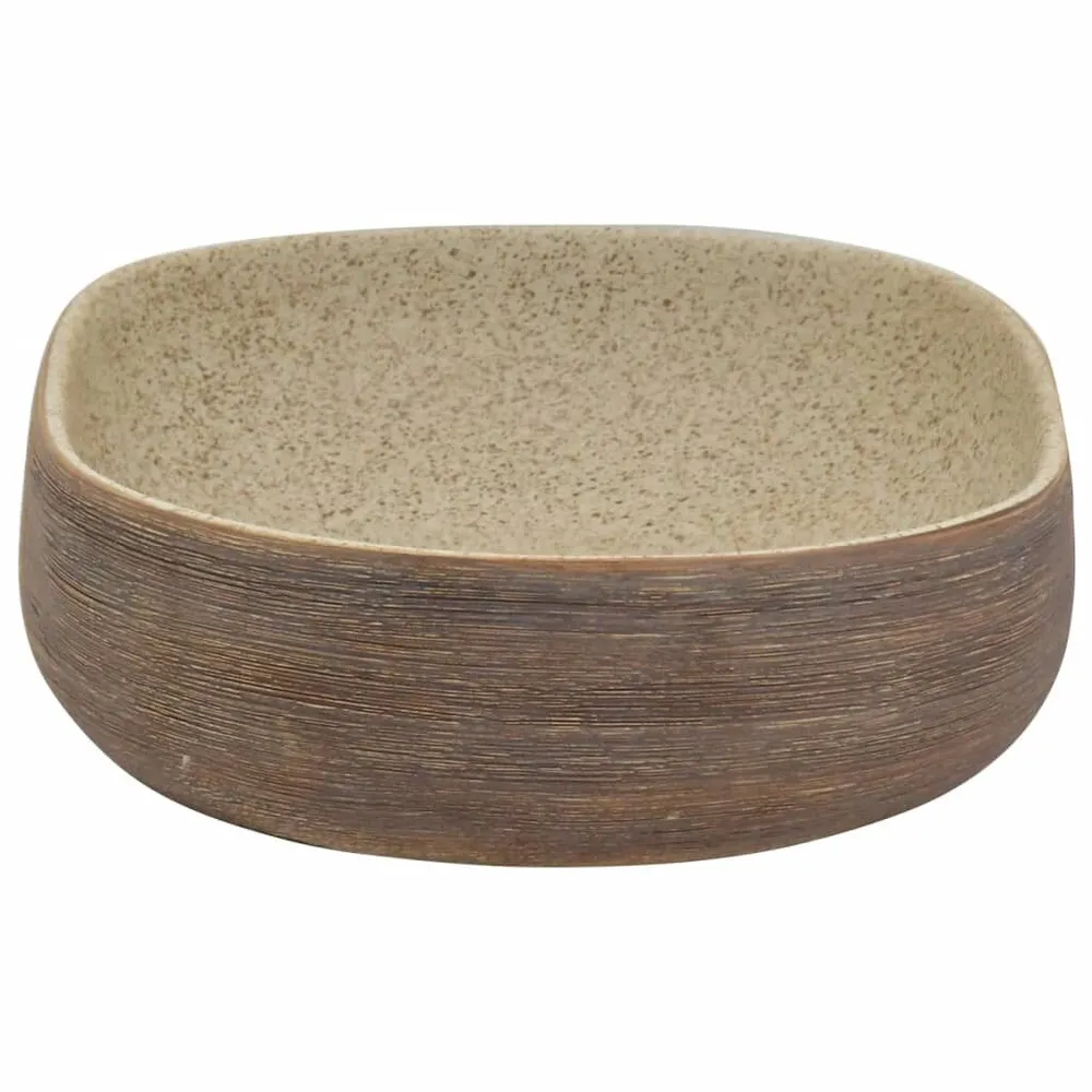 Mitigeur de douche Vasque à poser sable et marron ovale 59x40x14 cm céramique